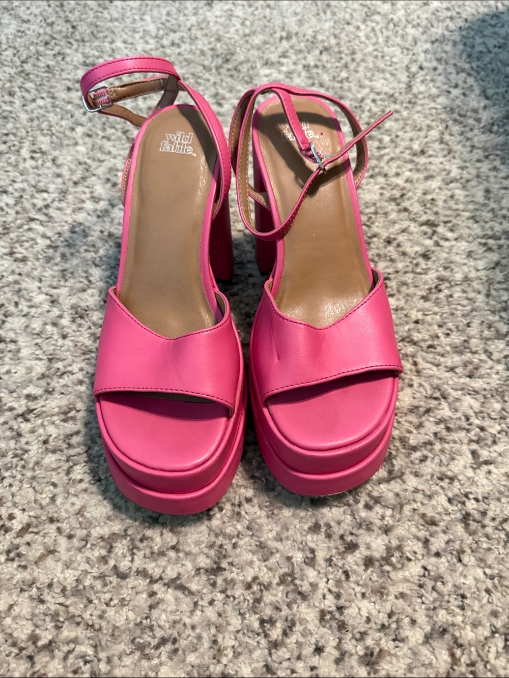 Wild Fable Hot Pink Platform Block Heels with Ankle Strap